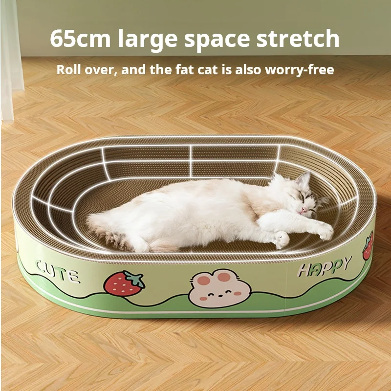 Cute Cat Scratch Board & Nest – Cuccia Tiragraffi Integrata ad Alta Resistenza (Ovale e Circolare)