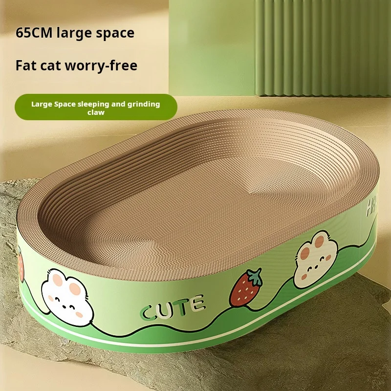 Cute Cat Scratch Board & Nest – Cuccia Tiragraffi Integrata ad Alta Resistenza (Ovale e Circolare)