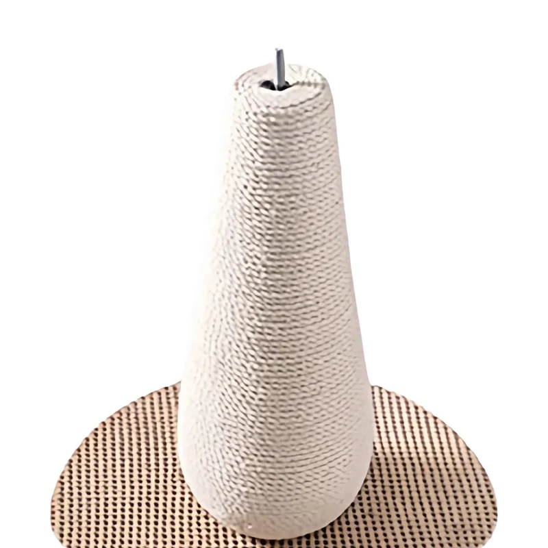Tiragraffi a Forma di Fungo Rosso – Palo Verticale in Sisal Naturale con Base Rinforzata (54 cm)