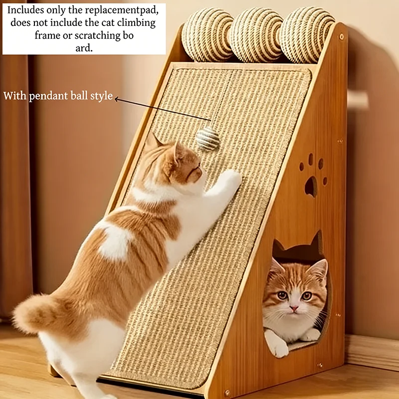 Tiragraffi Verticale Robusto con Pallina Pendente – Protezione Mobili Salvaspazio per Gatti Indoor (Beige)