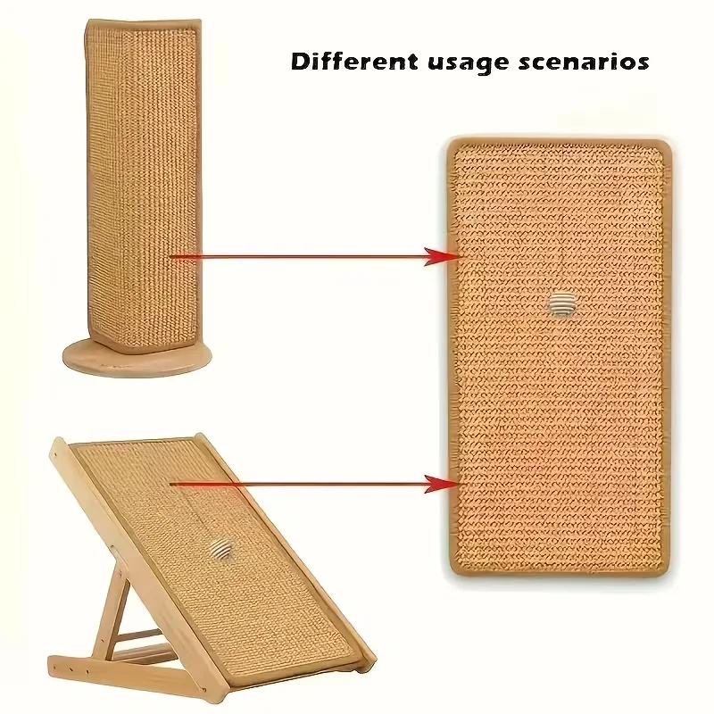 Tiragraffi Verticale Robusto con Pallina Pendente – Protezione Mobili Salvaspazio per Gatti Indoor (Beige)