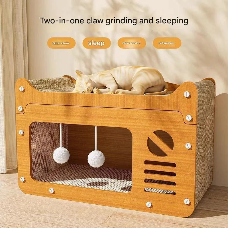 Tiragraffi 2 in 1 per Gatti – Graffiatoio e Cuccia Relax in Cartone Ondulato ad Alta Densità (4 Varianti)