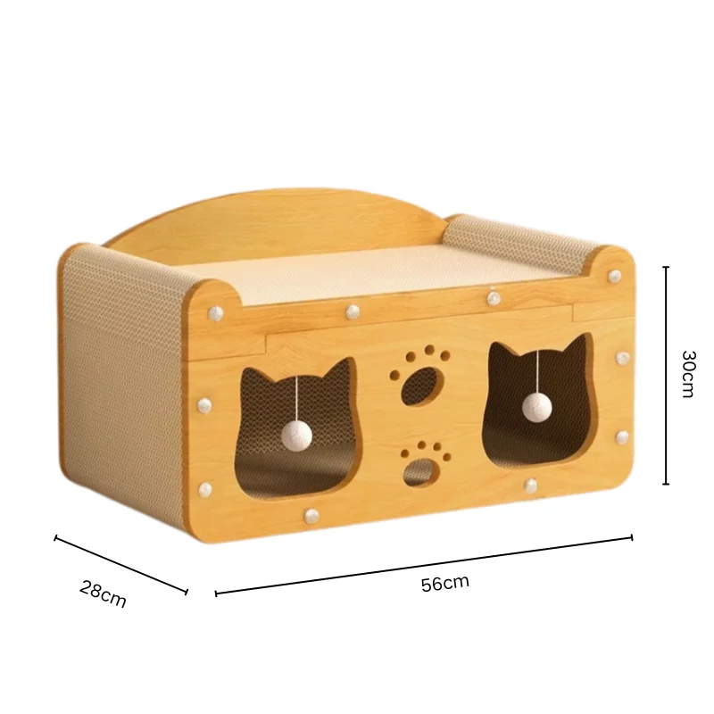 Tiragraffi 2 in 1 per Gatti – Graffiatoio e Cuccia Relax in Cartone Ondulato ad Alta Densità (4 Varianti)