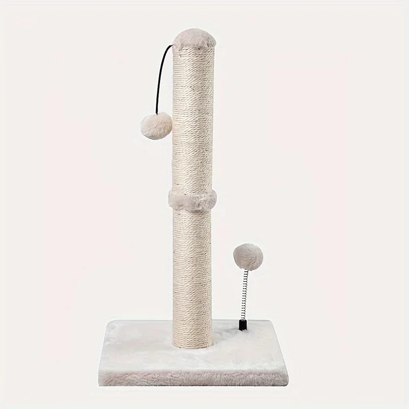 Tiragraffi a Colonna Premium Basic – Postazione in Sisal Naturale con Pallina Pendente per Gatti Indoor