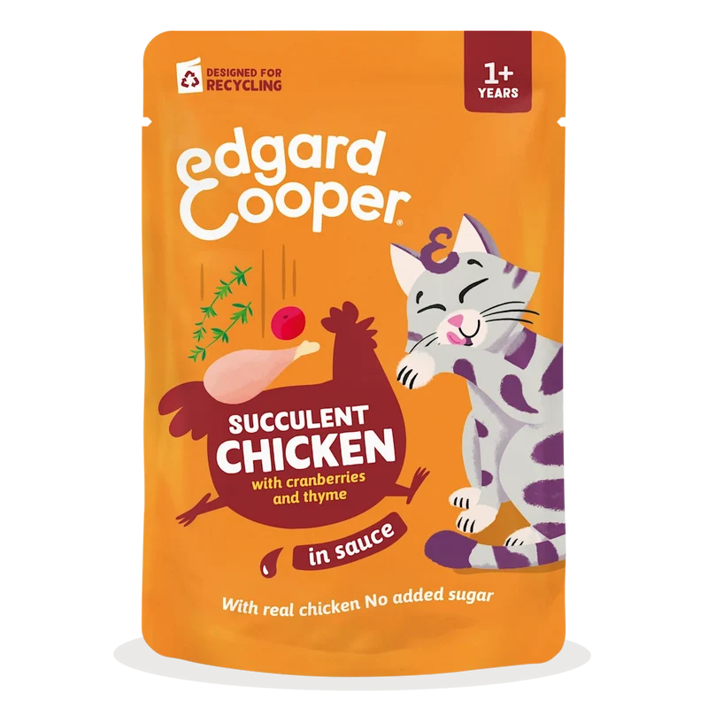 Edgard & Cooper Umido Gatto Adult Pollo BOCCONCINI IN SALSA Monoproteico