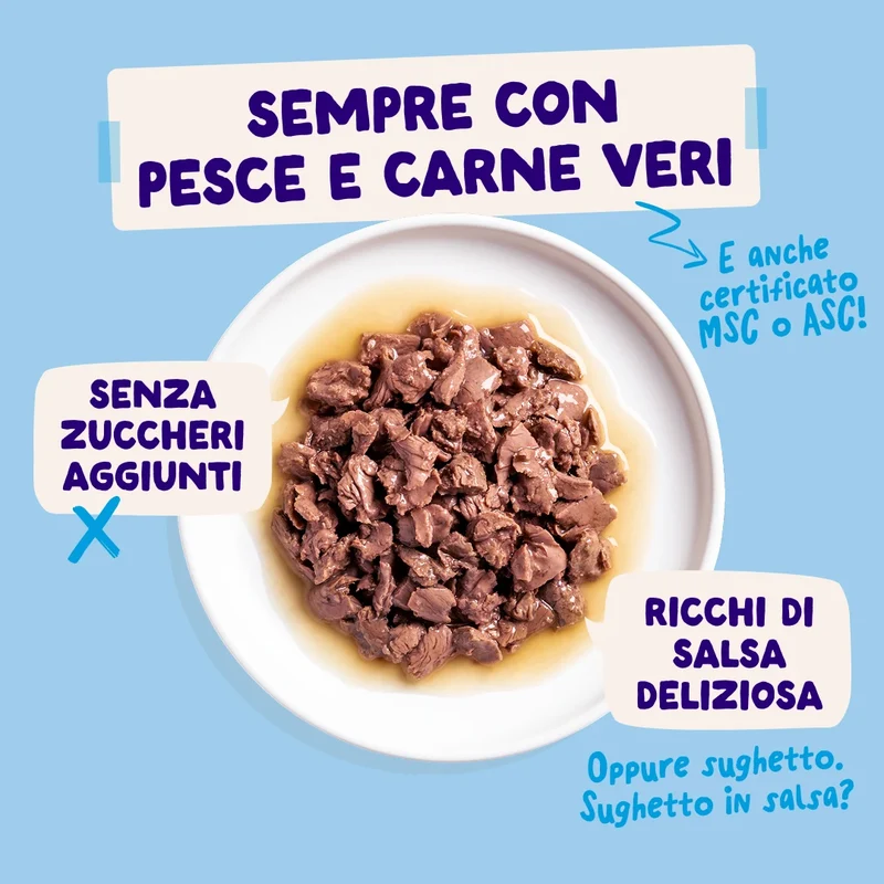 Edgard & Cooper Umido Gatto Multipack BOCCONCINI IN SALSA Pescato del giorno 12x85 gr