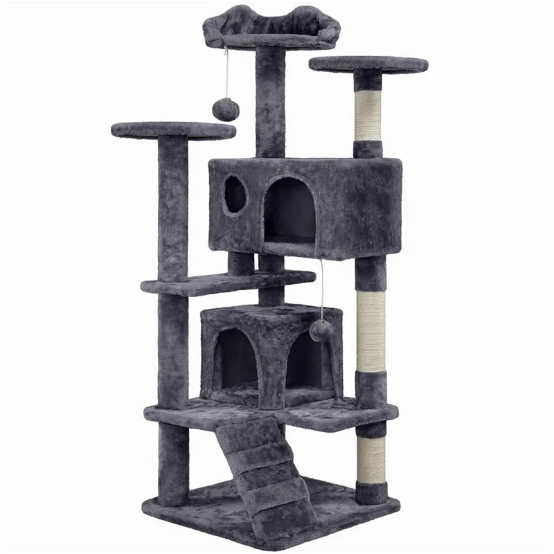 Albero Tiragraffi Multilivello con Cuscini, Cucce e Giochi | S / M / L