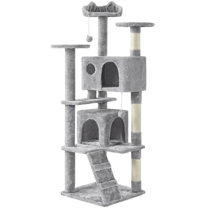 Albero Tiragraffi Multilivello con Cuscini, Cucce e Giochi | S / M / L