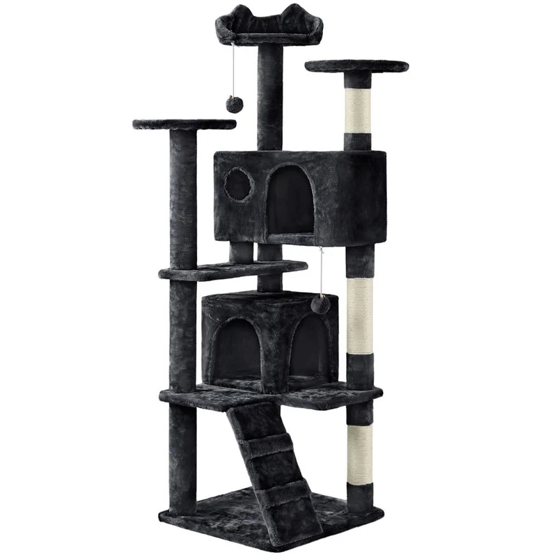 Albero Tiragraffi Multilivello con Cuscini, Cucce e Giochi | S / M / L