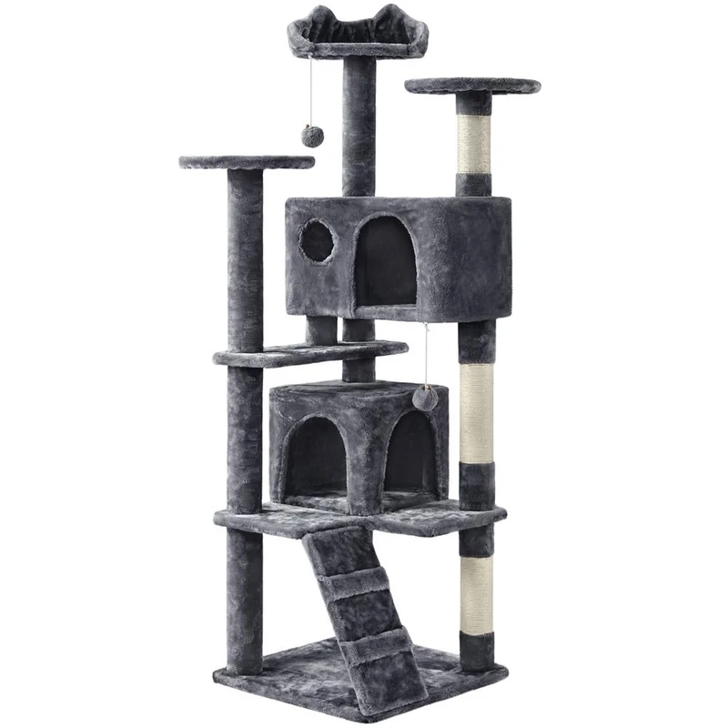Albero Tiragraffi Multilivello con Cuscini, Cucce e Giochi | S / M / L