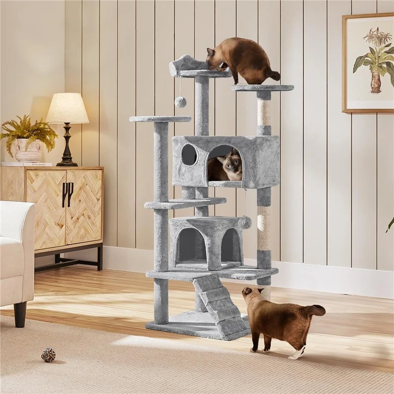 Albero Tiragraffi Multilivello con Cuscini, Cucce e Giochi | S / M / L