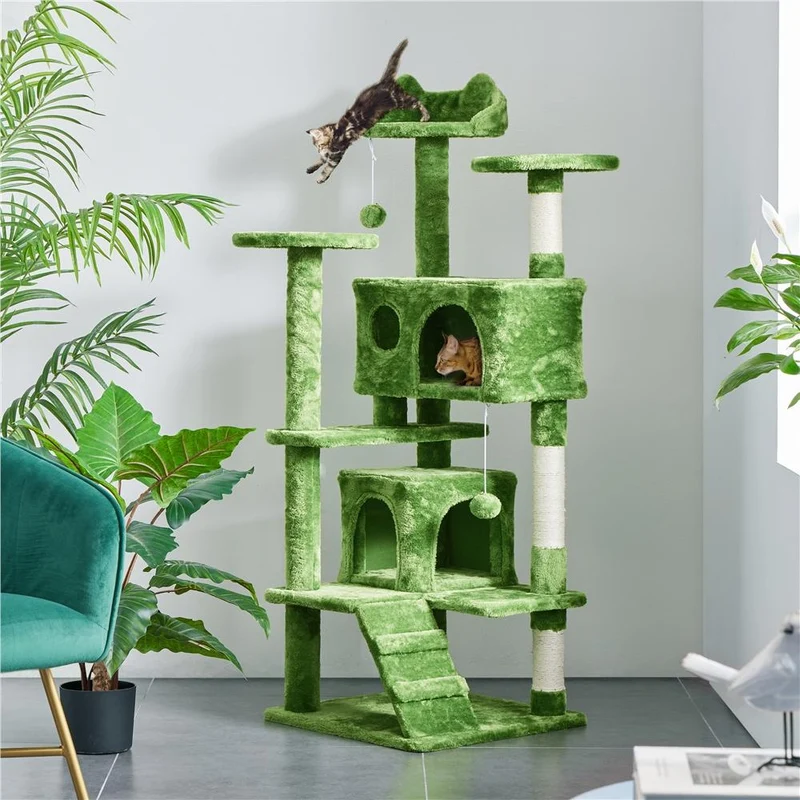 Albero Tiragraffi Multilivello con Cuscini, Cucce e Giochi | S / M / L