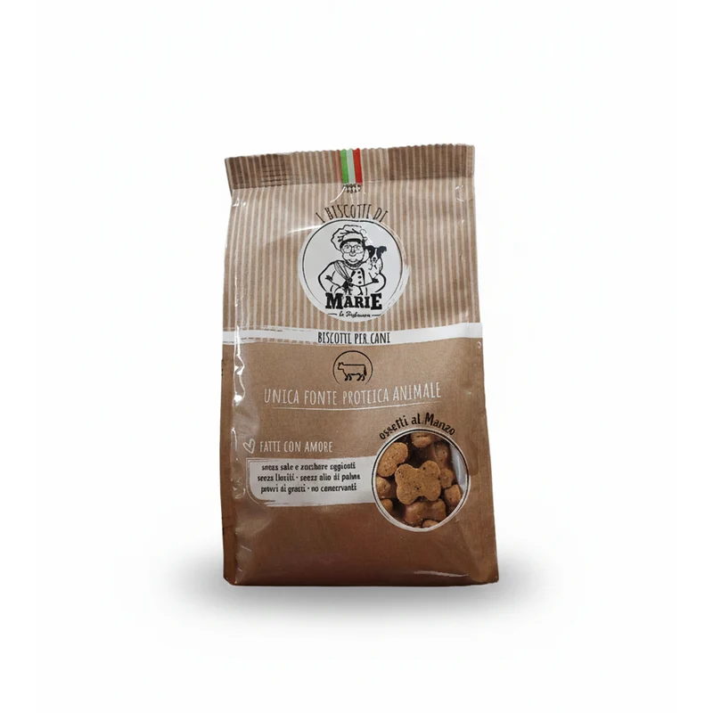 Biscotti Marie Ossetti al Manzo per Cani 300g | Mono-Proteici e Naturali