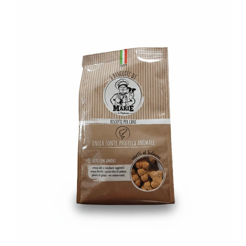 Biscotti Marie Ossetti al Salmone per Cani 300g | Mono-Proteici