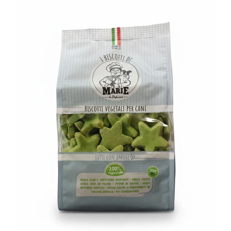 Biscotti Marie Vegetali Stella al Kiwi per Cani 400g | Senza Sale e Zuccheri