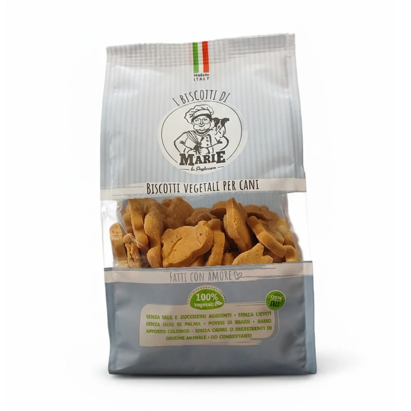 Biscotti Marie Vegetali per Cani Animaletti Mix Aroma Bacon 400g