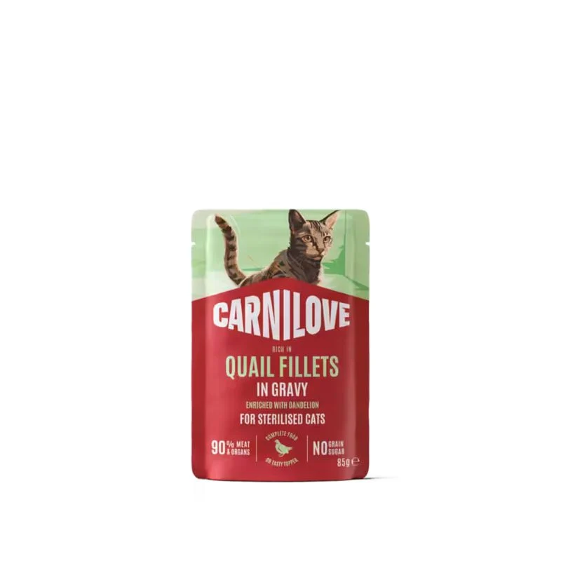 Carnilove Umido Gatto Sterilizzato Filetti Quaglia e Dente di Leone