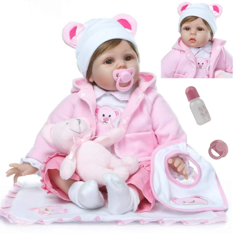 Bambole Reborn Femmine Simulazione Silicone Vinile Morbido 22 Pollici 55 Centimetri Realistico Bambole Reborn che Sembrano Vere Bambolotto Neonato