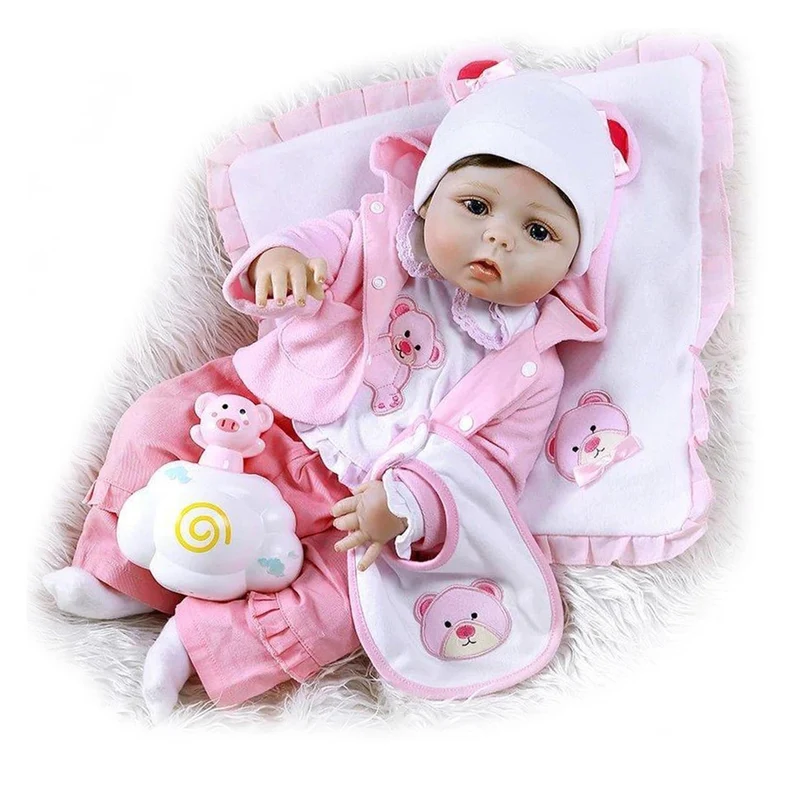 Bambole Reborn Femmine Simulazione Silicone Vinile Morbido 22 Pollici 55 Centimetri Realistico Bambole Reborn che Sembrano Vere Bambolotto Neonato