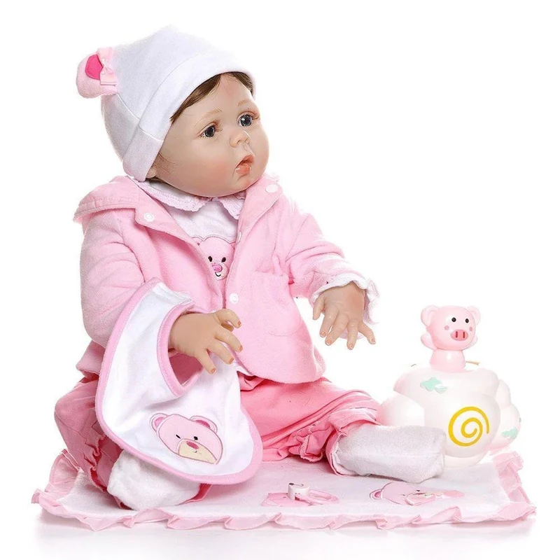 Bambole Reborn Femmine Simulazione Silicone Vinile Morbido 22 Pollici 55 Centimetri Realistico Bambole Reborn che Sembrano Vere Bambolotto Neonato