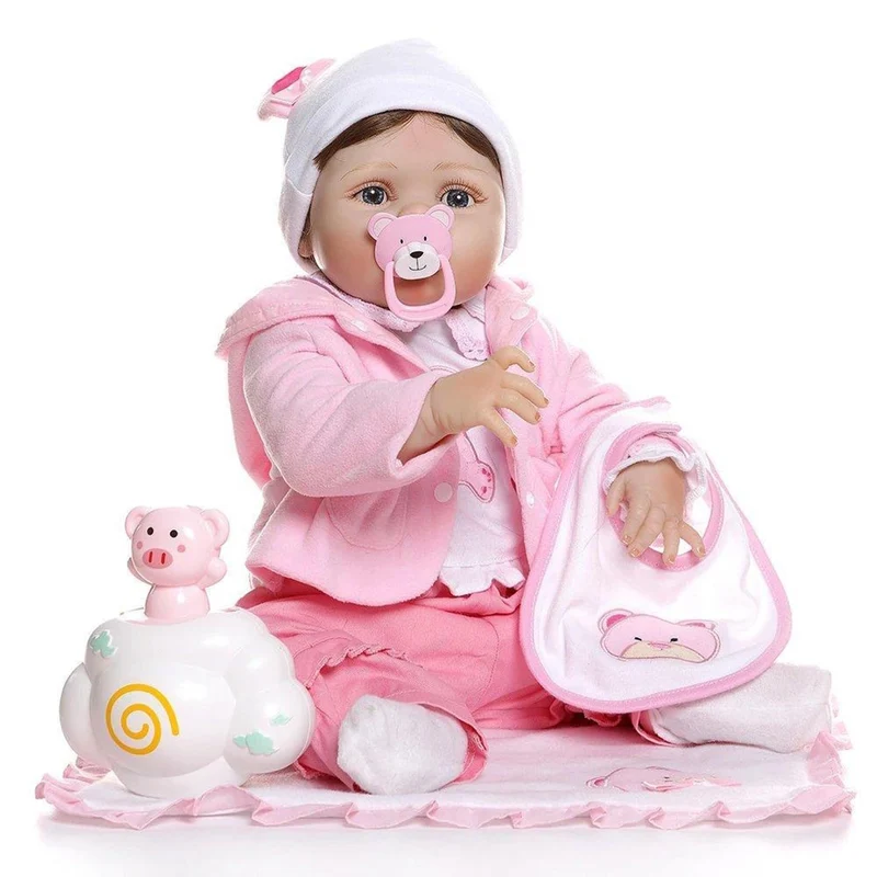 Bambole Reborn Femmine Simulazione Silicone Vinile Morbido 22 Pollici 55 Centimetri Realistico Bambole Reborn che Sembrano Vere Bambolotto Neonato