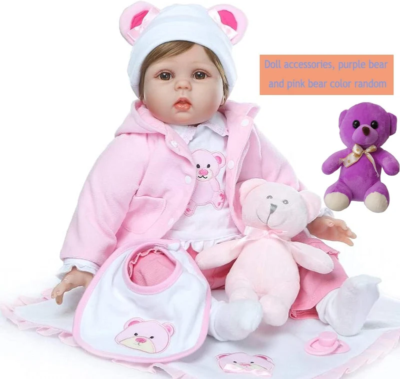Bambole Reborn Femmine Simulazione Silicone Vinile Morbido 22 Pollici 55 Centimetri Realistico Bambole Reborn che Sembrano Vere Bambolotto Neonato