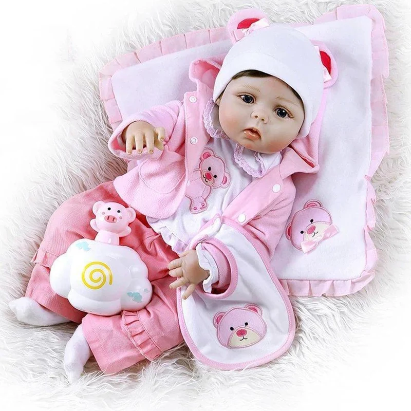 Bambole Reborn Femmine Simulazione Silicone Vinile Morbido 22 Pollici 55 Centimetri Realistico Bambole Reborn che Sembrano Vere Bambolotto Neonato