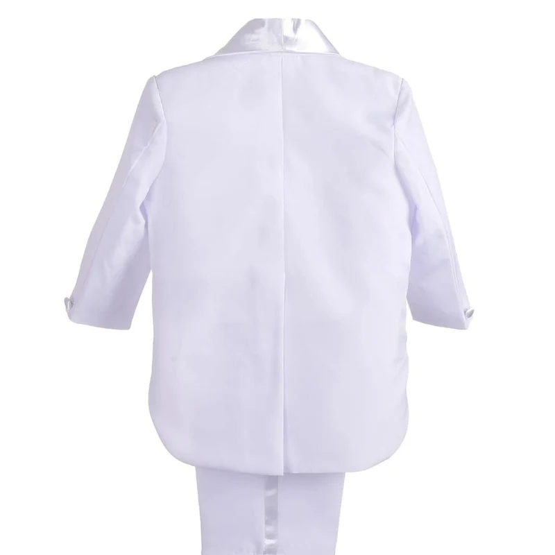 Lito Angels Smoking Neonato Bimbo, Completo Elegante Matrimoni Paggetto Battesimo Cerimonia, Taglia 6 Mesi, Bianco