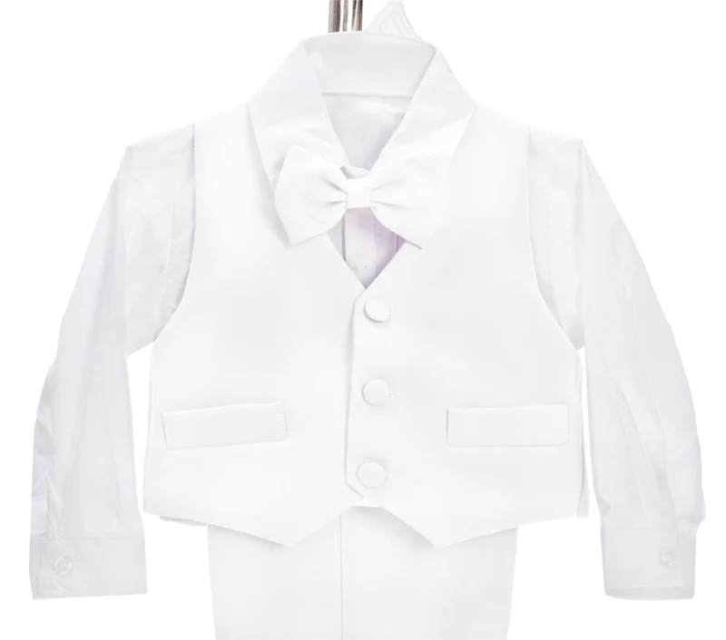 Abiti e Giacche Smoking Completo Elegante Matrimonio Cerimonia Battesimo per Bambino Bimbo Taglia 6 Mesi, Bianco 057