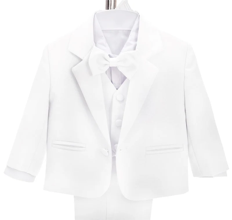 Abiti e Giacche Smoking Completo Elegante Matrimonio Cerimonia Battesimo per Bambino Bimbo Taglia 6 Mesi, Bianco 057