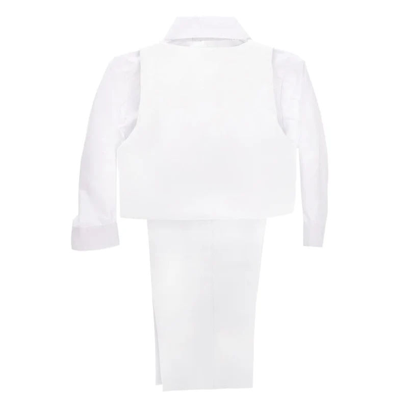 Abiti e Giacche Smoking Completo Elegante Matrimonio Cerimonia Battesimo per Bambino Bimbo Taglia 6 Mesi, Bianco 057