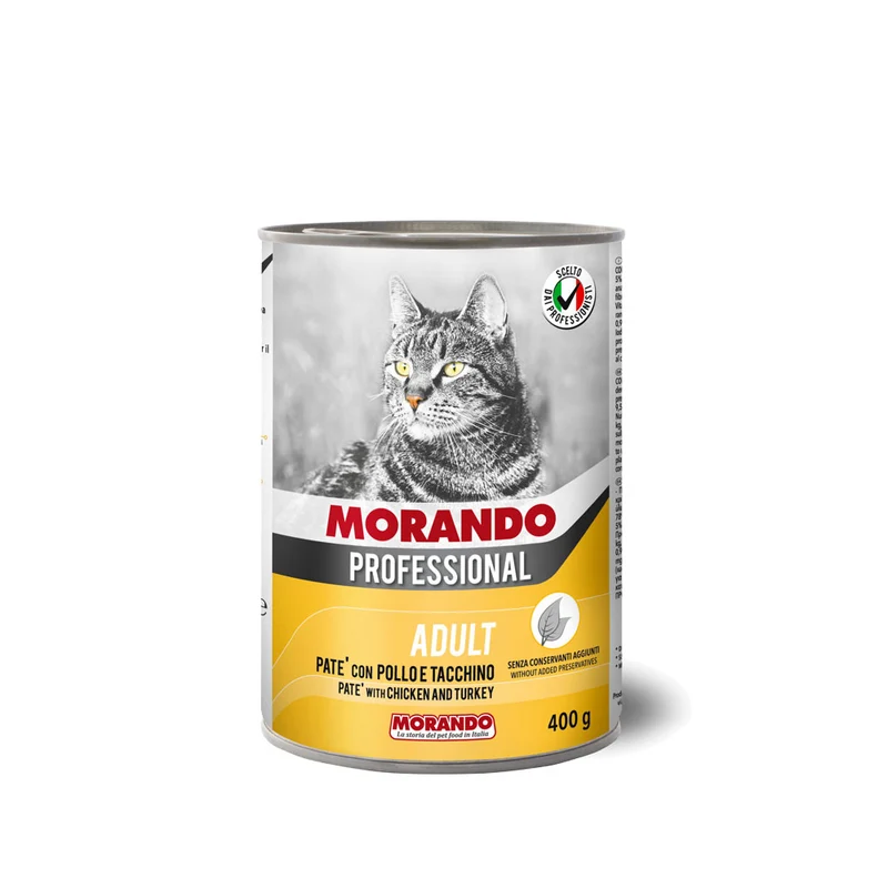 Morando Professional Adult Patè con Manzo | Alimento Umido Completo Gatti 400 g