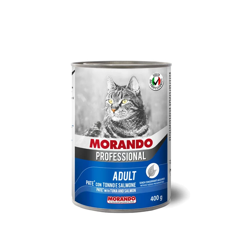 Morando Professional Adult Patè Tonno e Salmone | Umido Gatto Completo 400 g