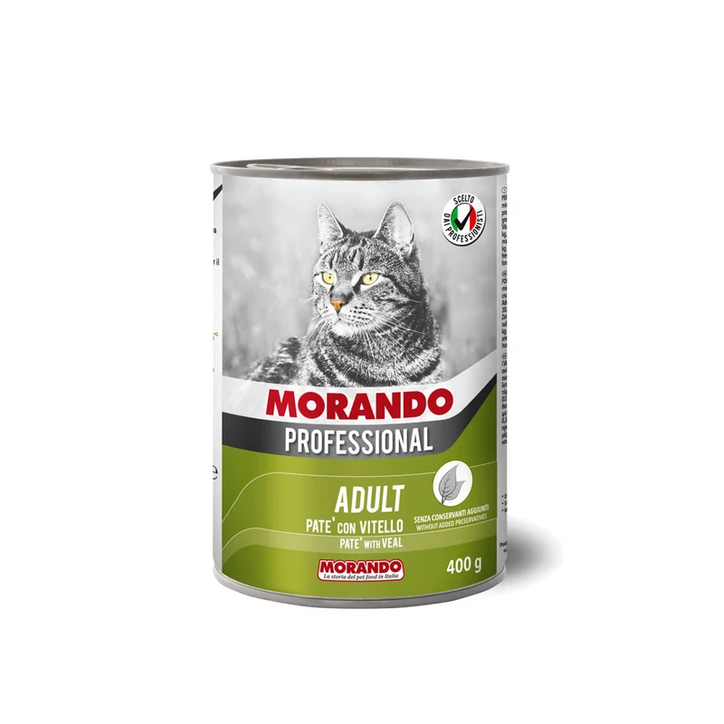 Morando Professional Adult Patè con Vitello | Alimento Umido Completo Gatti 400 g
