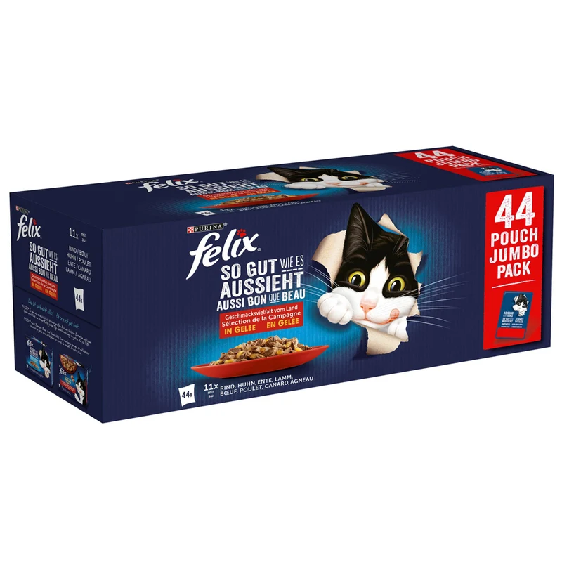 Felix Le Ghiottonerie Multipack 44 x 85 g Mix Carne | Cibo Umido Gatti