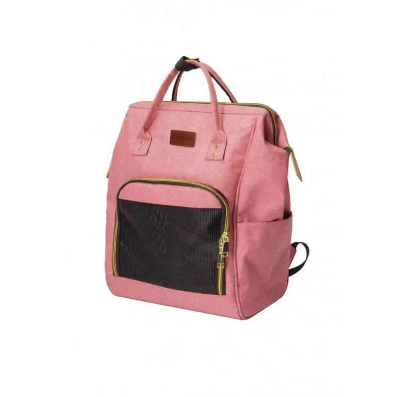 Camon Zainetto Trasportino "Pet Fashion" Rosa | Cani e Gatti Max 5 kg | Tessuto Water Proof e Fondo Rigido
