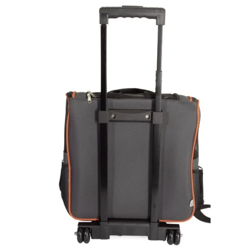 CAMON Trasportino Trolley Arancio/Grigio | Per Cani e Gatti | con Tasche Porta Accessori