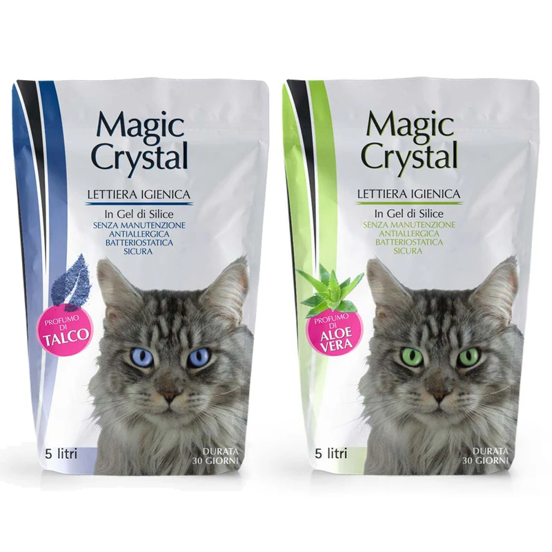 Magic Crystal Lettiera per Gatti in Gel di Silice 5L | Anti-Odore, Batteriostatica, Ipoallergenica