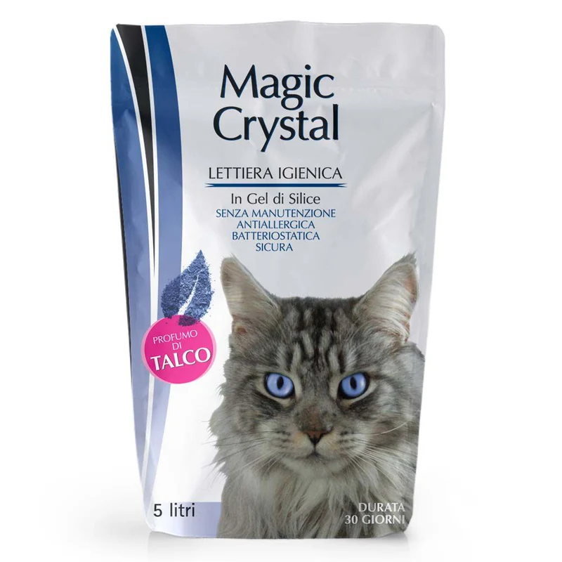 Magic Crystal Lettiera per Gatti in Gel di Silice 5L | Anti-Odore, Batteriostatica, Ipoallergenica