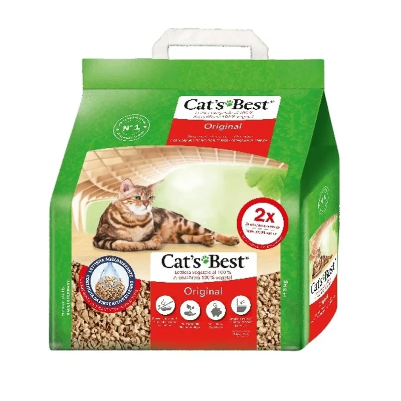Cat's Best Original 7 L Lettiera Agglomerante Fibre di Legno | Biodegradabile, Smaltibile WC | Lunga Durata 7 Settimane