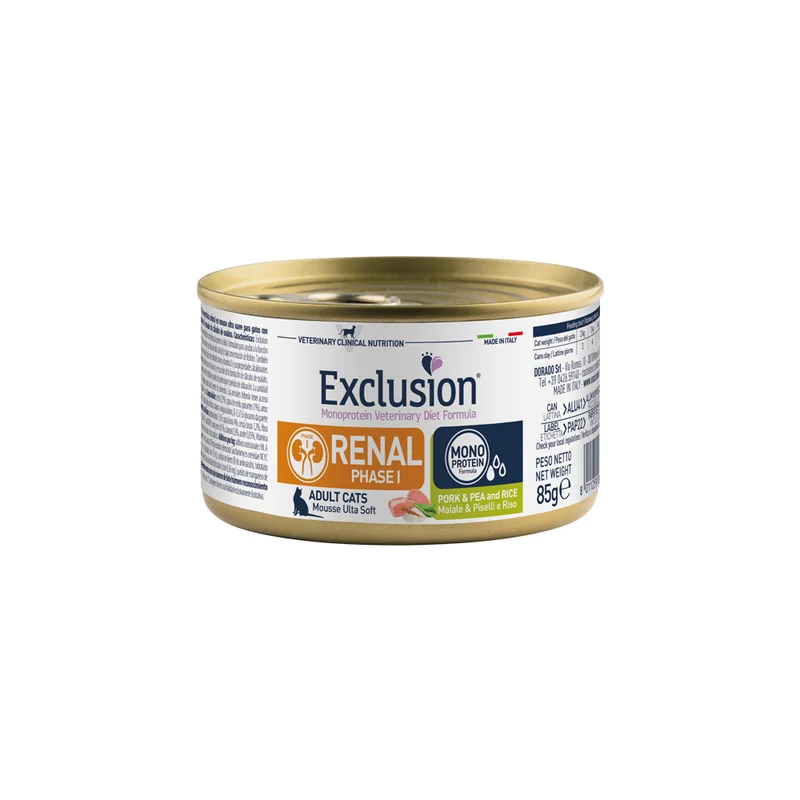 Exclusion Renal Phase I Gatti Alimento per Gatti con Insufficienza Renale 85 g