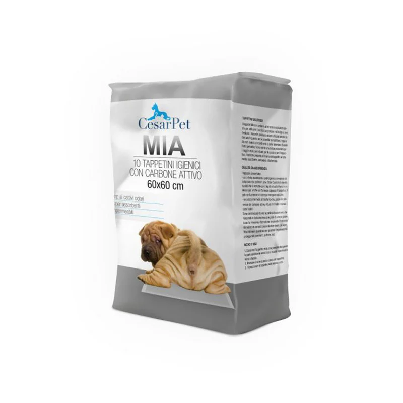 Mia Tappetini Carbone Attivo per Cani 60x60 (30 Pezzi) | Anti-Odore e Battericida Cuccioli
