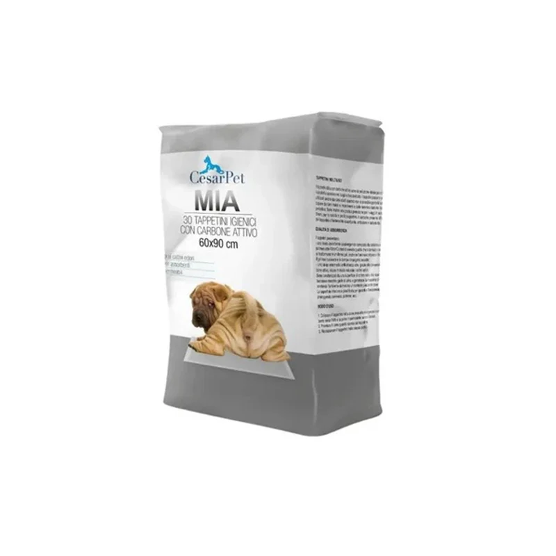 Mia Tappetini Carbone Attivo per Cani 60x90 (30 Pezzi) | Anti-Odore e Battericida
