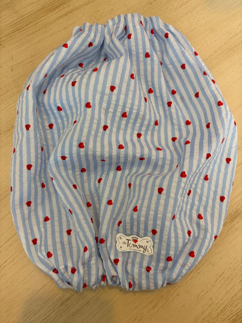 Paraorecchie Estivi in Cotone righe e cuori - Da Tommy Pet Boutique