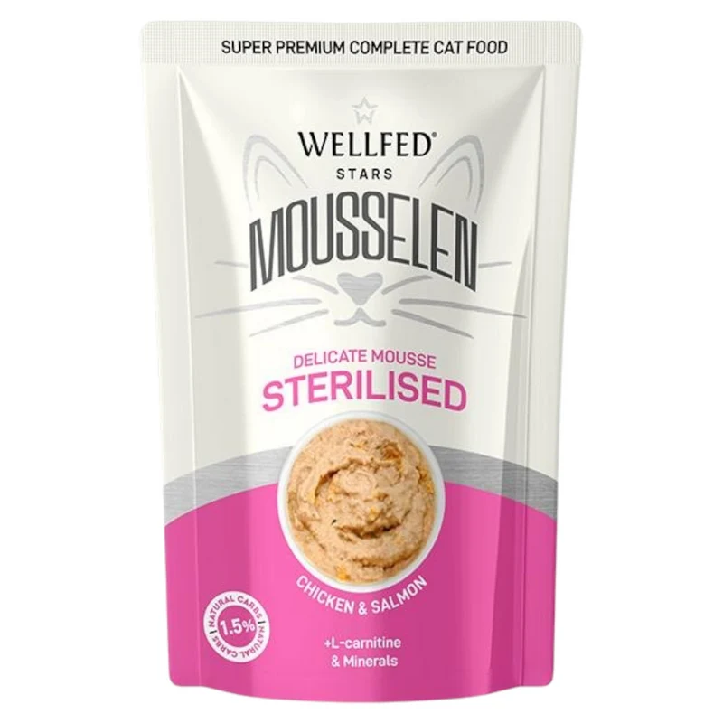 WELLFED Gatto Mousselen Sterilised Pollo e Salmone 40gr