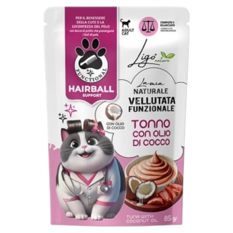 LIGO Vellutata Hairball Support Tonno con Olio di Cocco 85gr