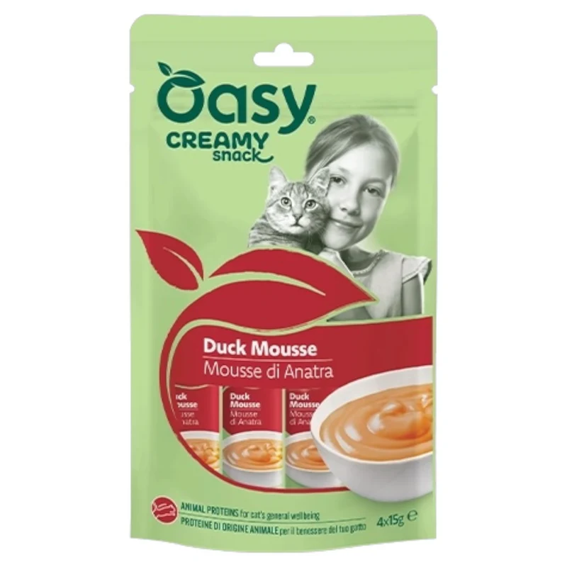 OASY Snack Gatto Creamy Mousse di Anatra 4X15gr
