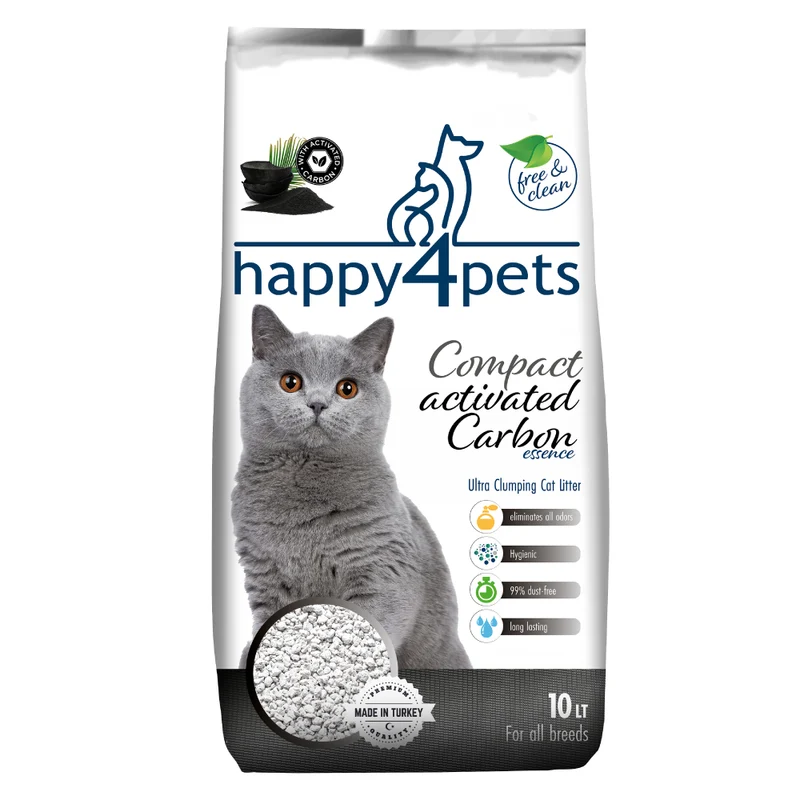 Happy4Pets Lettiera Activated Carbon 10lt
