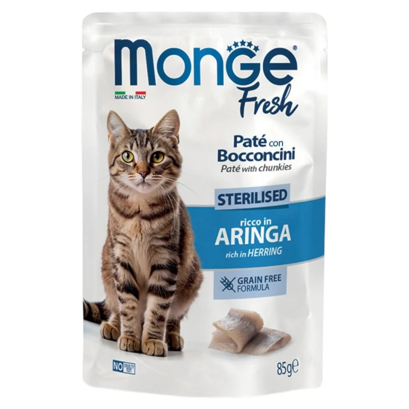 MONGE Fresh Gatto Sterilised Patè GF Aringa 85gr