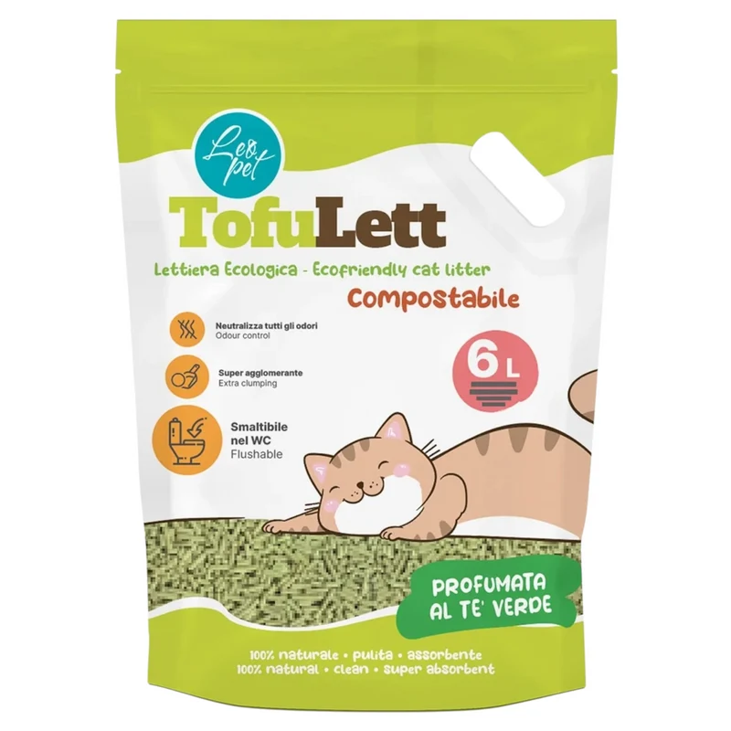 LEOPET Lettiera Tofulett Tè Verde 6 Litri